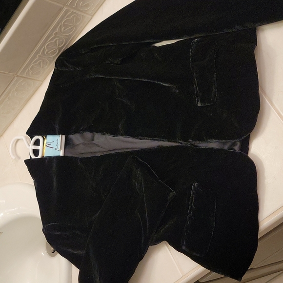 Marciano Black Velvet "real" Jacket Size 6 - Picture 2 of 12